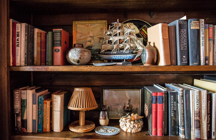 bookshelves at Greydon House