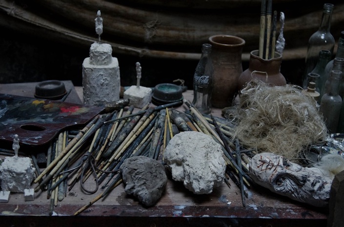 Alberto Giacometti studio reproduced for Final Portrait