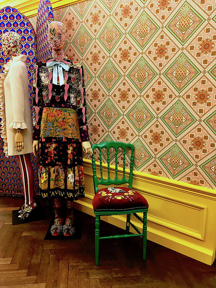 Gucci Pineapple wallpaper at Bergdorf's