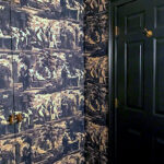 jib doors with Christopher Moore Cholet toile wallpaper via Quintessence