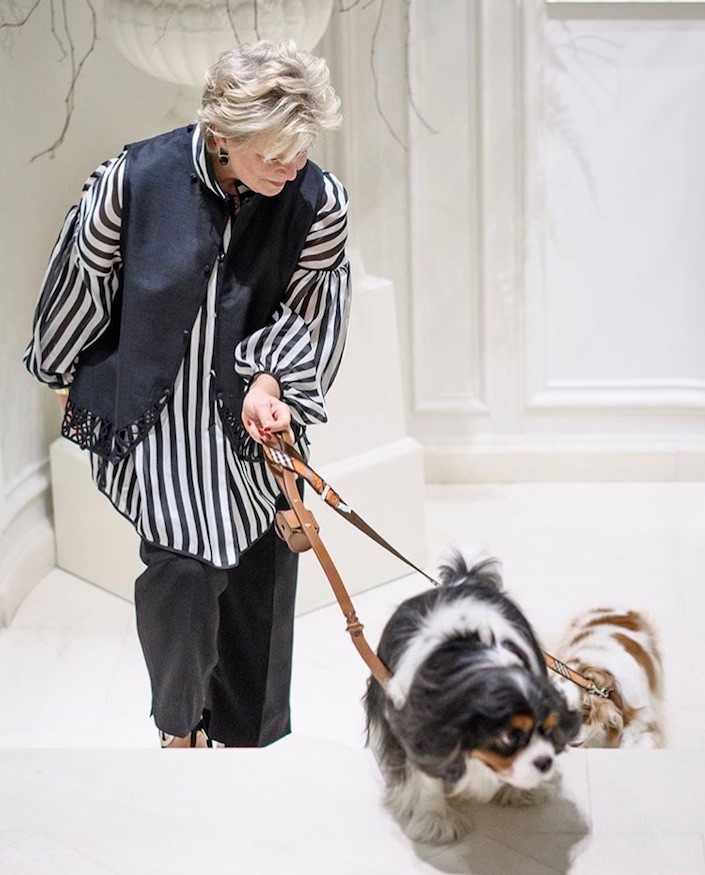 Charlotte Moss at Dogs and Their Designers book party at Ralph Lauren Home