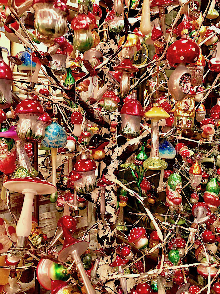 Mushroom ornament tree at John Derian