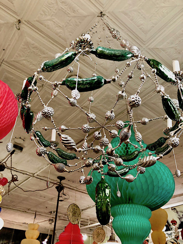 Pickle chandelier at John Derian