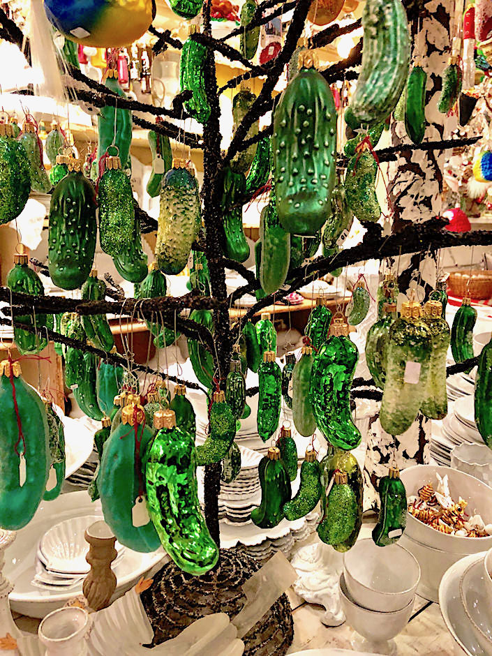 Pickle ornament tree at John Derian