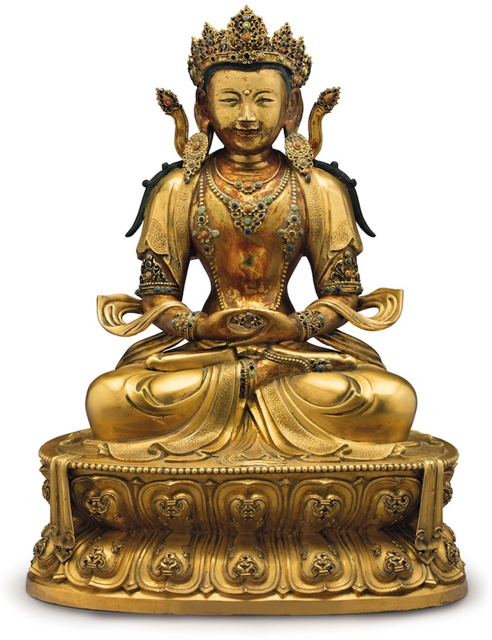 gilt-bronze figure of Amitayus