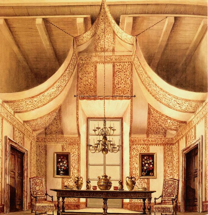 sketch for Renzo Mongiardino by Romolo Paganelli in Roomscapes