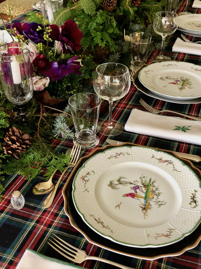 Christmas table vignette