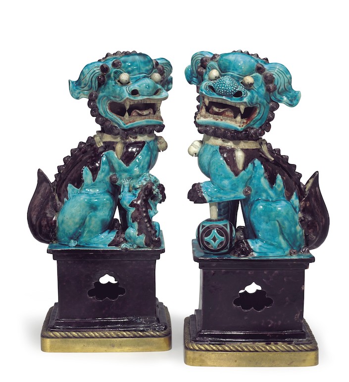 Chinese Export buddhist lions at Christies