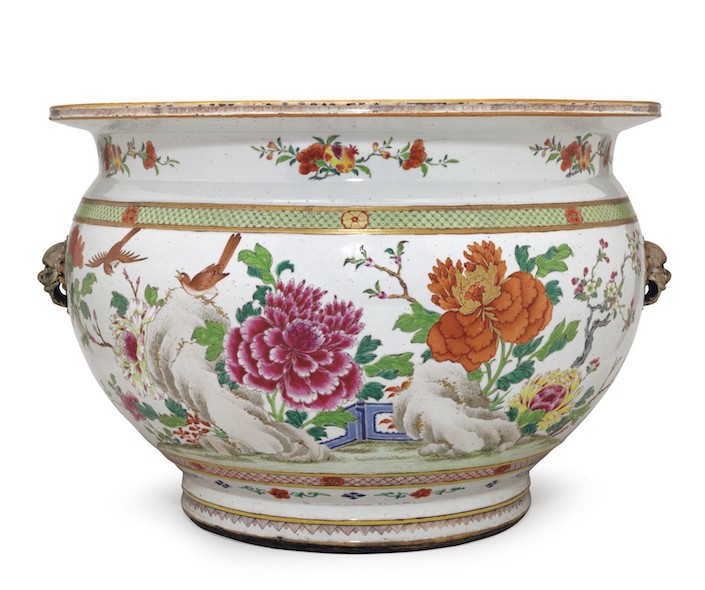 Chinese Export famille rose fishbowl at Christie's