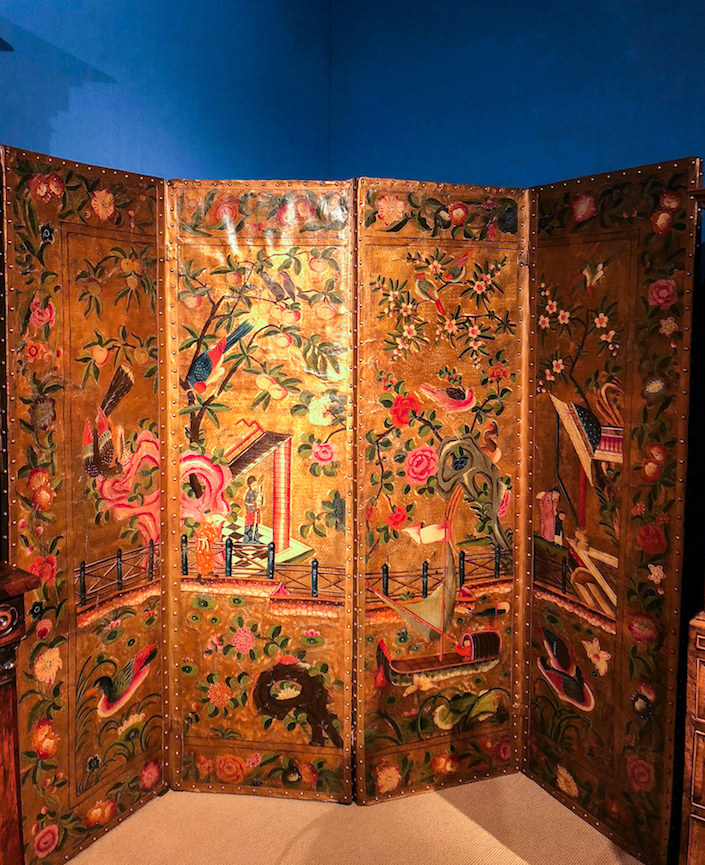 leather screen at Phillip Colleck at the 2018 Winter Antiques Show
