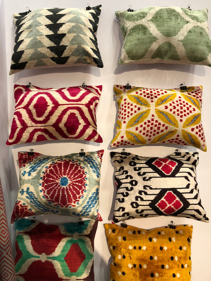 Les Ottomans ikat cushions at NY Now Spring 2018