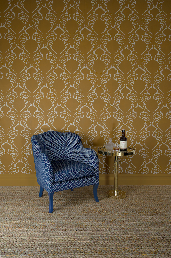 Soane Spring 2018 Scalloped Armchair Pineapple Frond Wallpaper