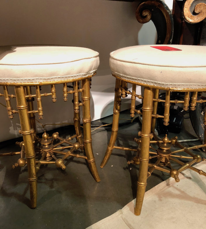 chinoiserie stools at Kevin Perry at the 2018 Antiques & Garden Show Nashville