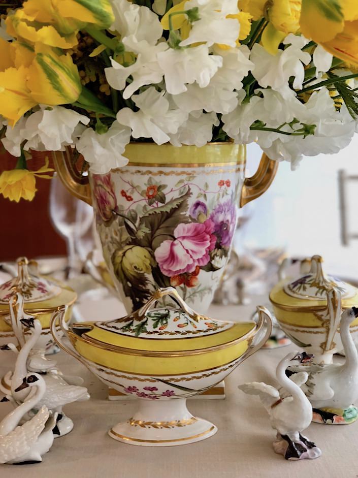 1795 Derby porcelain detail from the Rockefeller collection at Christie's Martha Stewart lunch