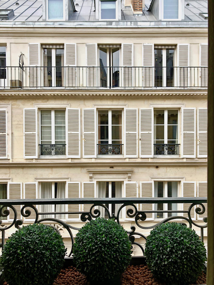 view from Timothy Corrigan's Paris guest room