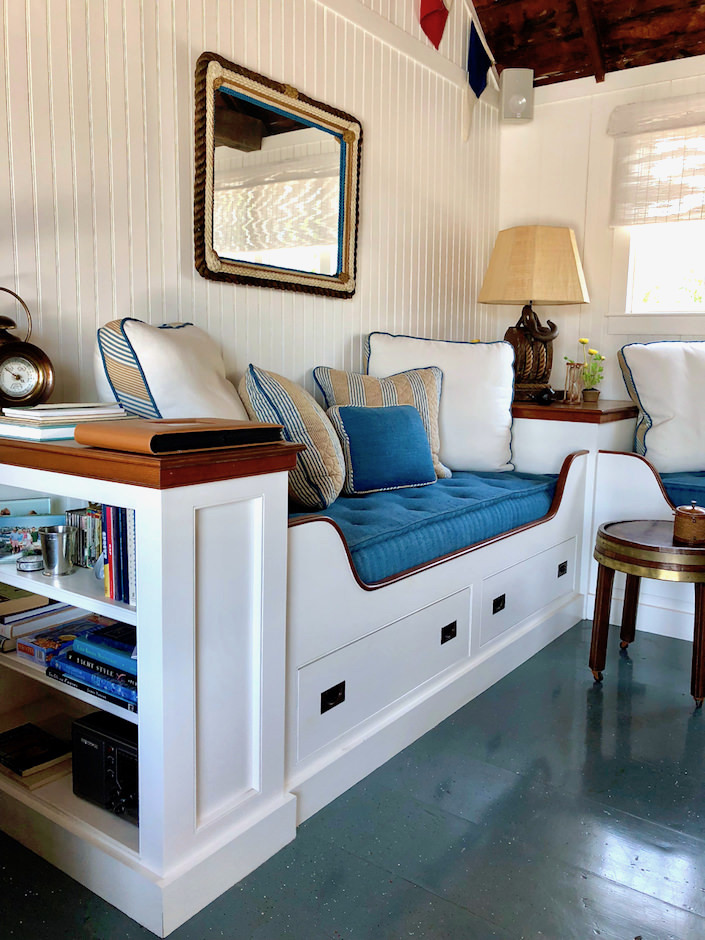 Nantucket boathouse seating details