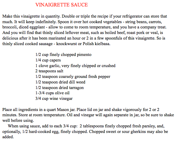 vinaigrette recipe