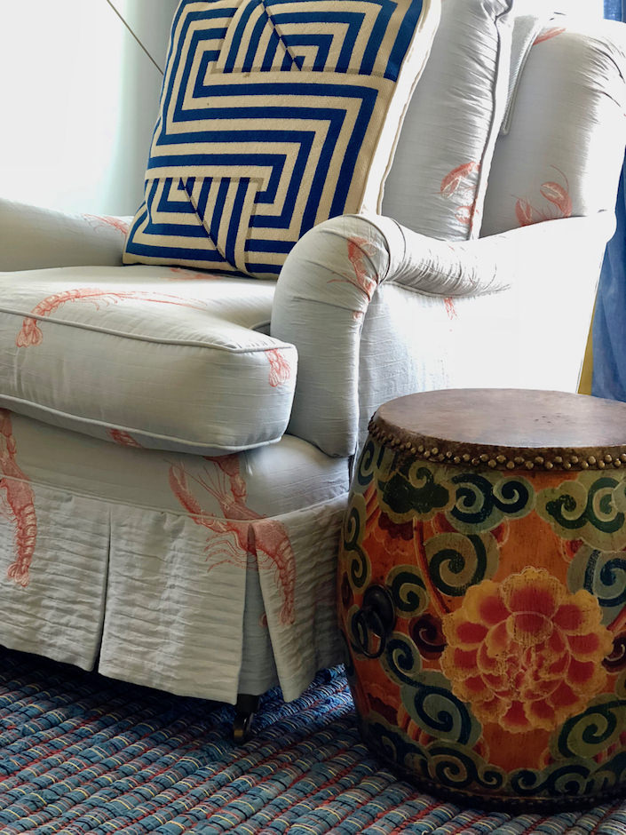 Details in Nantucket sitting room by Jeffrey Bilhuber