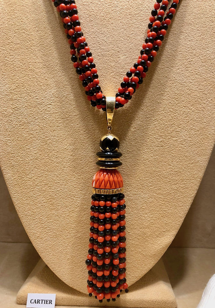 Cartier tassel necklace at Veronique Bamps at TEFAF Fall New York 2018 show
