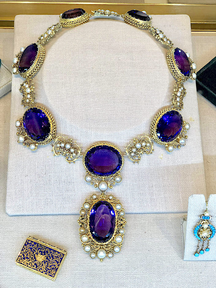 James Robinson Victorian amethyst and pear necklace at The Winter Show