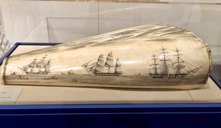 Scrimshaw at NHA loan exhibit at the Winter Show 2019