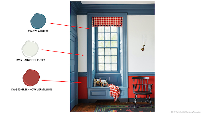 The Williamsburg® Paint Color Collection by Benjamin Moore® in Anthony Baratta Colonial Williamsburg Palmer House