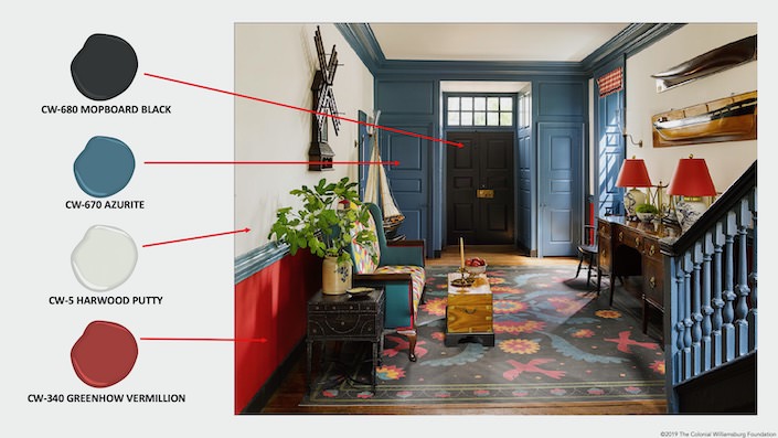 The Williamsburg® Paint Color Collection by Benjamin Moore® in Anthony Baratta Colonial Williamsburg Palmer House-1