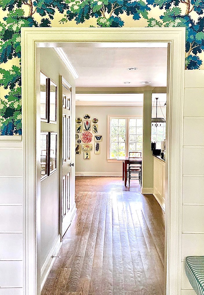 View toward kitchen with John Derian Picture Book Project via Quintessence