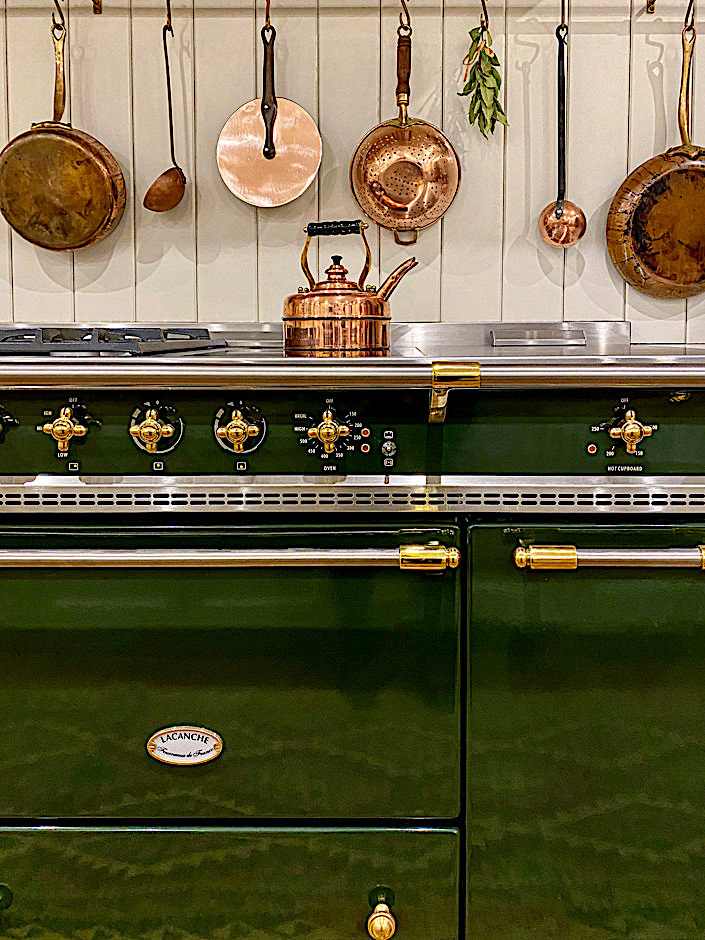 Lacanche stove in Preppy Kitchen kitchen via Quintessence