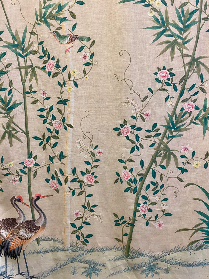 Gracie Bamboo Grove linen fabric via Quintessence