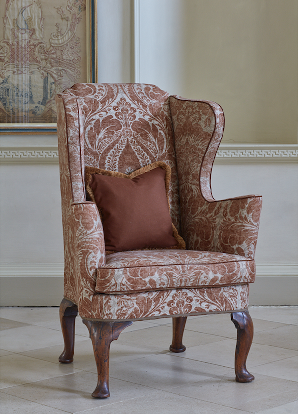 Chelsea Textiles Venetian Damask in claret