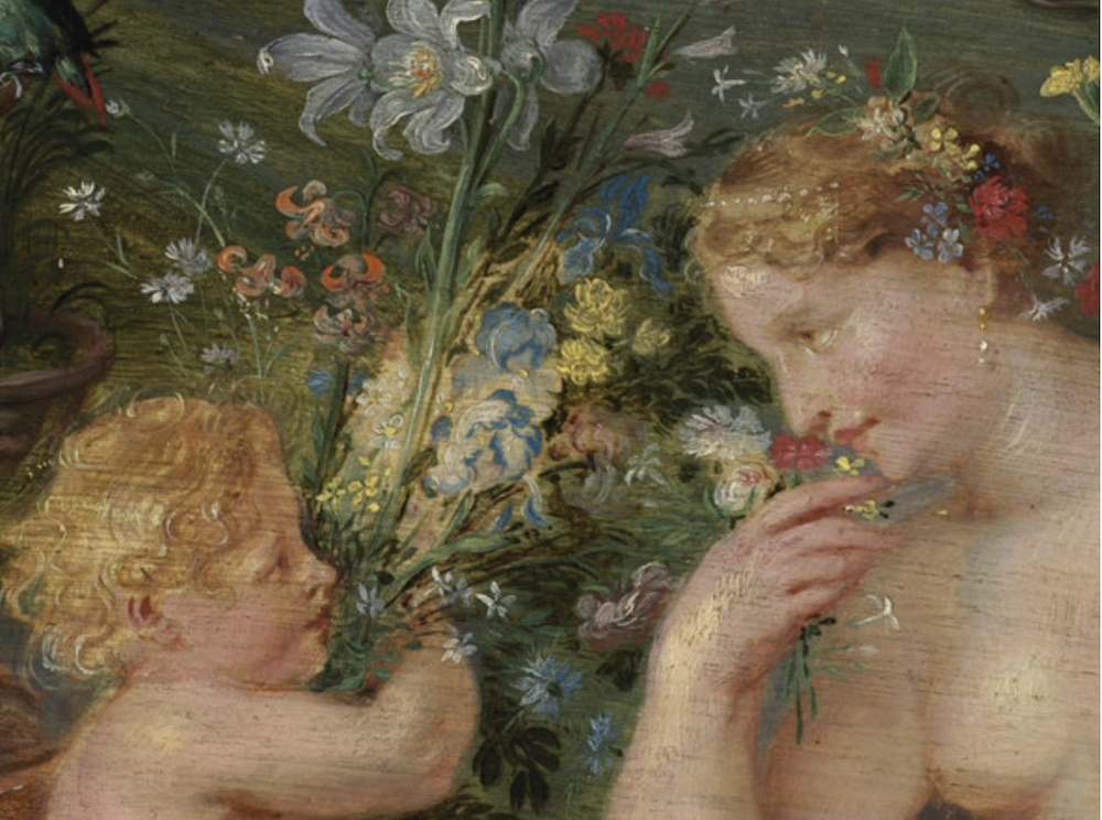 The Sense of Smell, (detail) 1617-18. Oil on panel, Museo Nacional del Prado