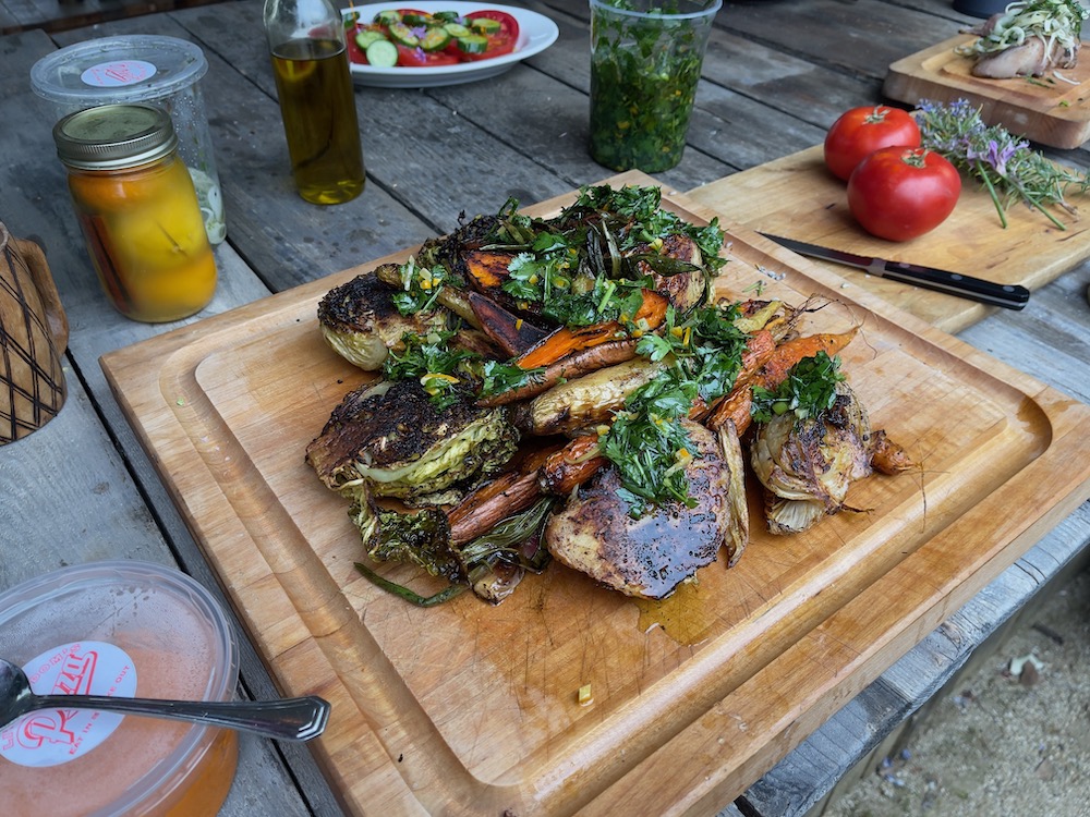 Brandon Boudet grilled local Ojai vegetables