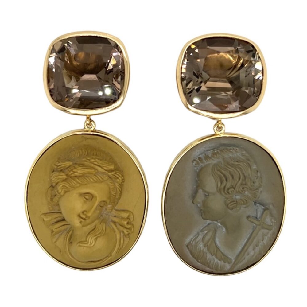 Camilla Dietz Bergeron one-of-a-kind cameo earrings