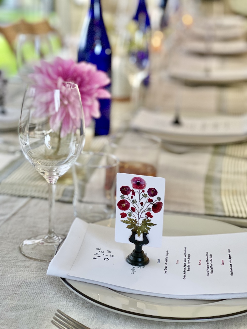 Mr. P place card at Quintessence rehearsal dinner