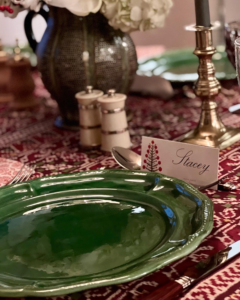 Quintessence holiday table with Mr. P place card