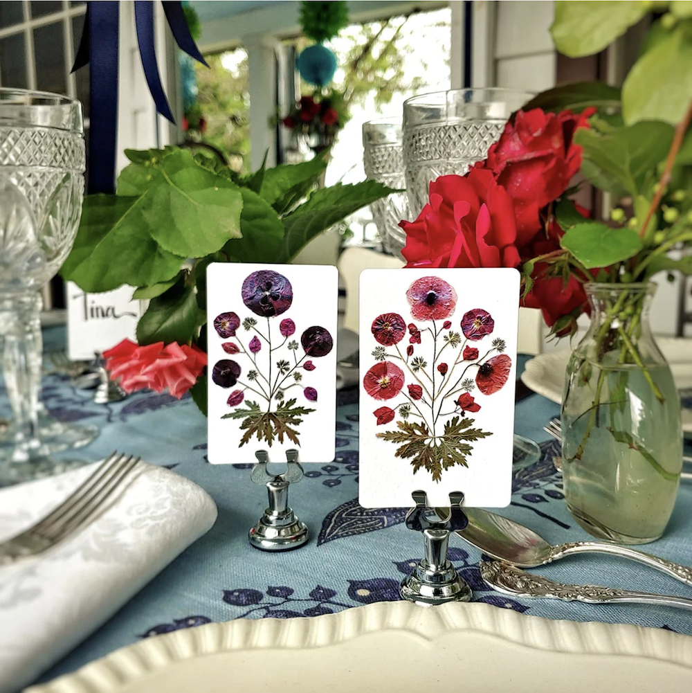 Marian McEvoy: Pressed Poppies- Custom Place Cards for Mr. P