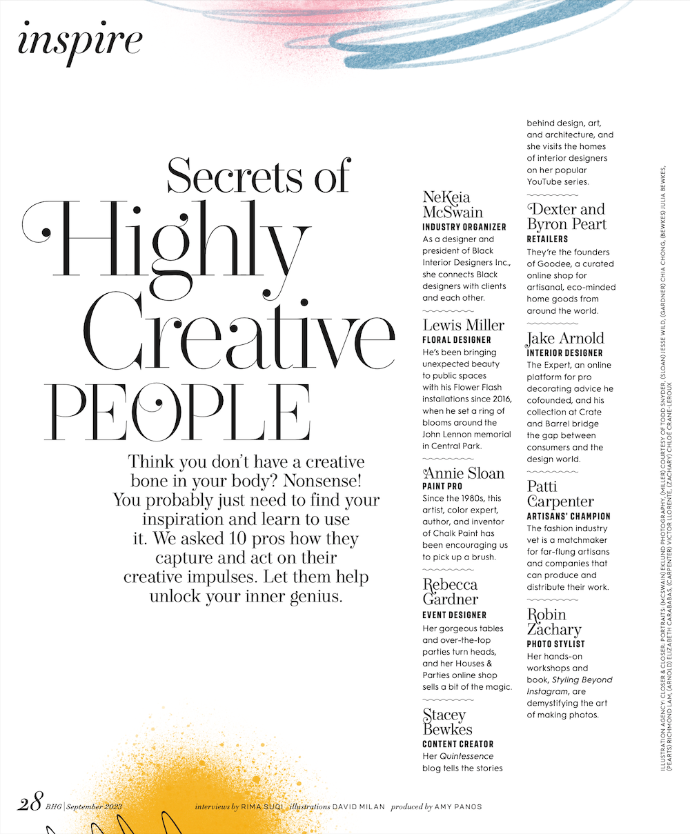 Secrets of Highly Creative People in September BHG