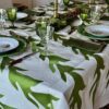 Embroidered Exotic Leaf Tablecloth - Green - Image 2
