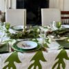 Embroidered Exotic Leaf Tablecloth - Green - Image 8