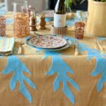Embroidered Leaf Tablecloth via Quintessence
