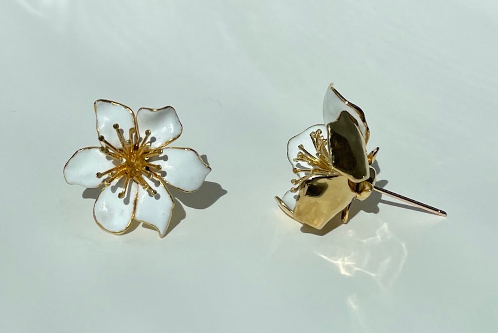 Rigal Jewelry Tree Flower Earrings Side View