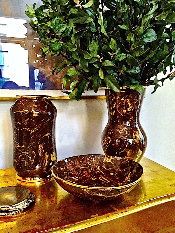 AERIN FALL 2015 marbleized clay vases