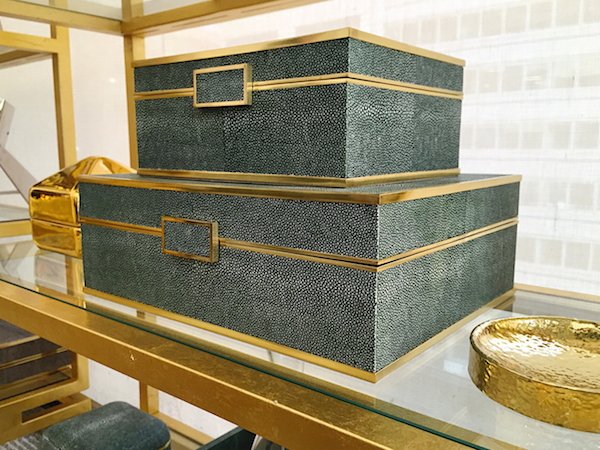 AERIN fall 2015 emerald shagreen jewelry boxes