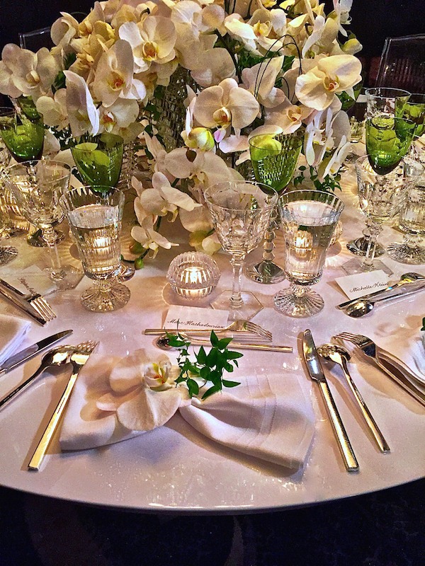 Ally Coulter orchid dinner 2015 tablesetting