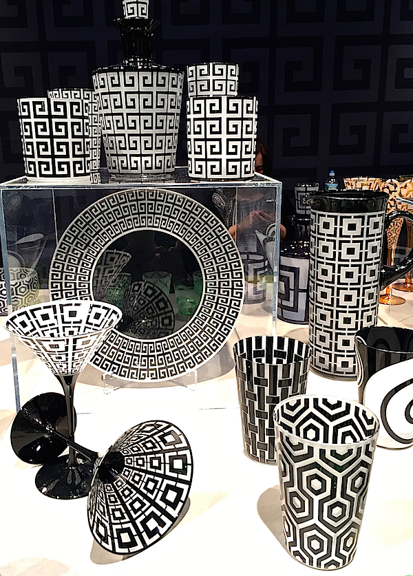 Artel black and white Greek Key collection at NY Now