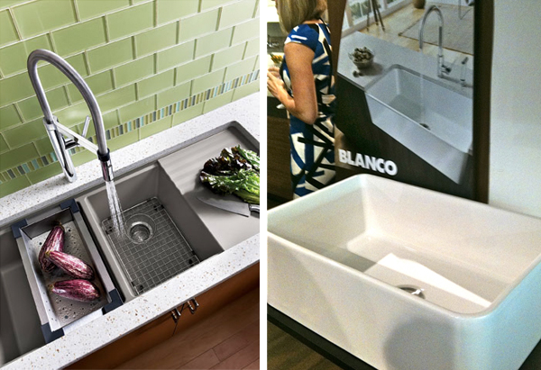 Blanco Culina faucet and Cerana fireclay sink seen with BlogTour at the Poggenpohl showroom