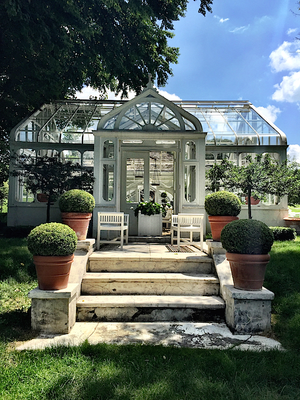 Carolyne Roehm greenhouse at Weatherstone