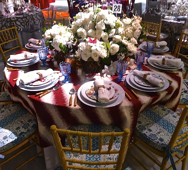 Catherine Tompkins table at the Red Cross Red & White ball 2014