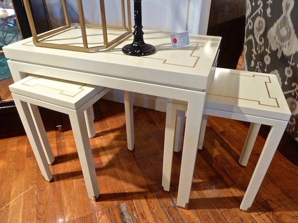 Ivory and gold Century Monarch Barlow Nesting tables
